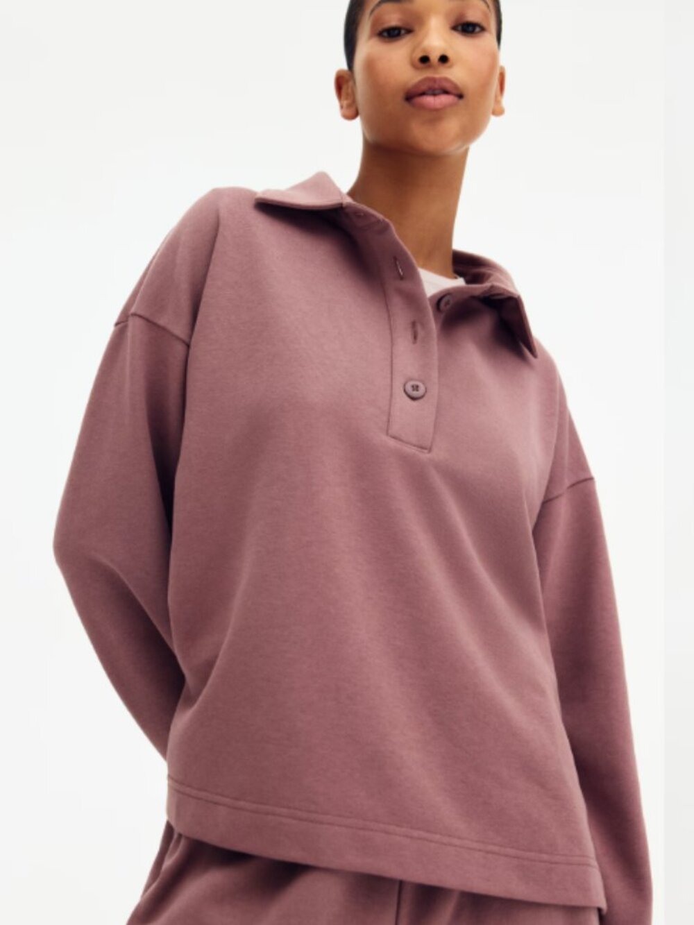 H&M Dusty Pink Sweatshirt with Collar Size L